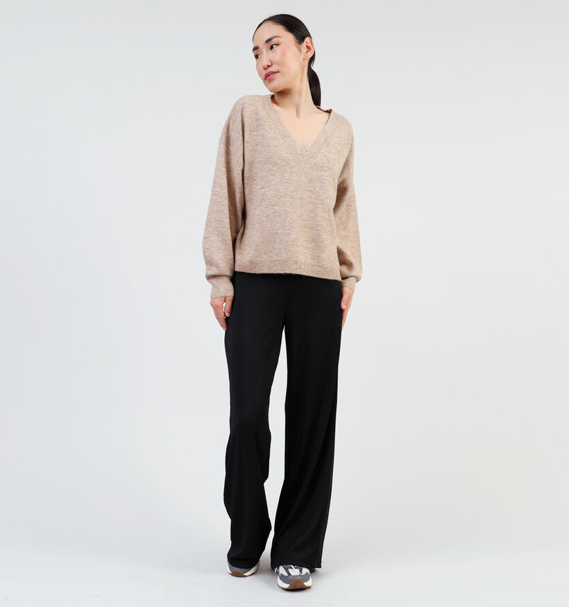 Vero Moda Jupiter Pull avec col en V en Beige pour femmes (346136)