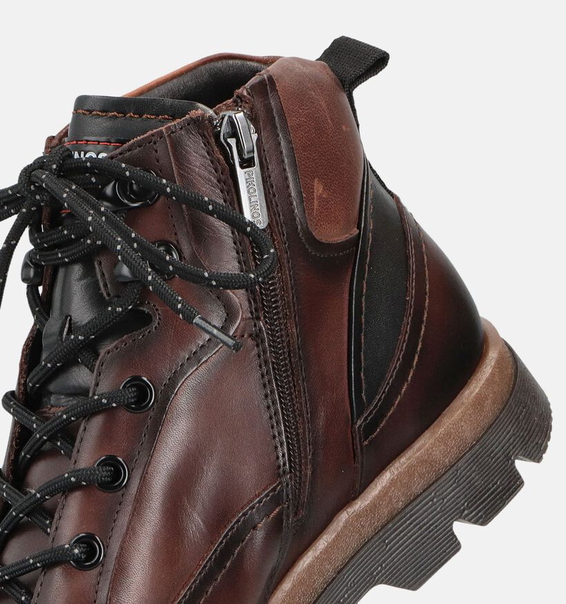Pikolinos Vigo Donkerbruine Boots met Veter en Rits voor heren (379260) - geschikt voor steunzolen