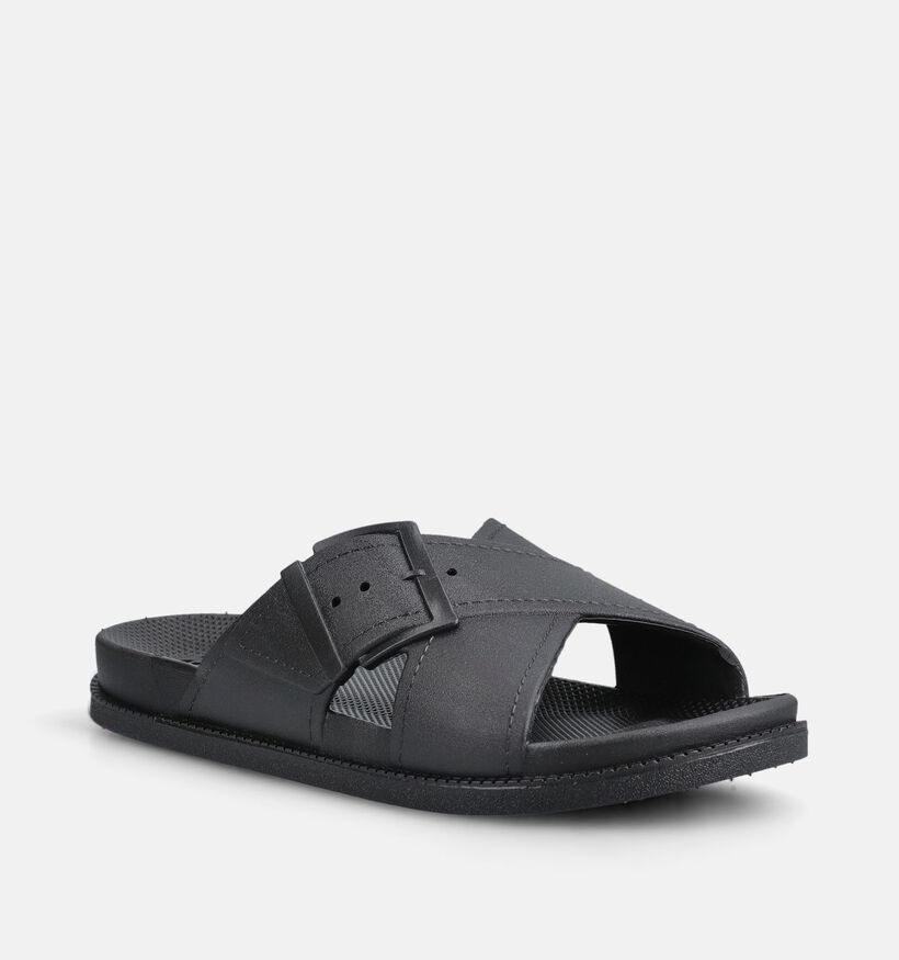 Freedom Moses Cross Basic Claquettes en Noir pour femmes (370841)