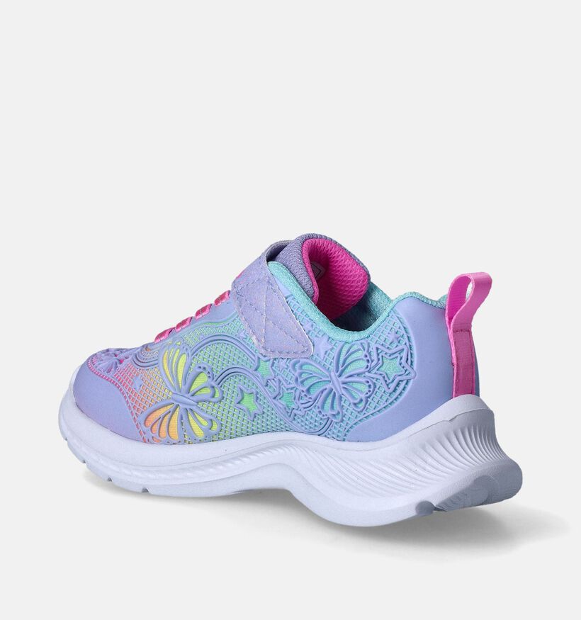Skechers Jumpsters 2.0 Butterfly Flush Baskets en Bleu pour filles (361575)