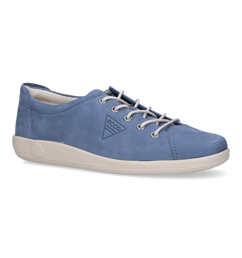 ECCO Soft 2.0 Chaussures à lacets en Bleu pour femmes (336855) - pour semelles orthopédiques