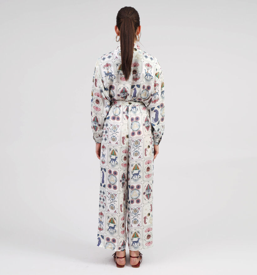 Rue Mazarine Zola Witte Wijde Broek met Print voor dames (357937)