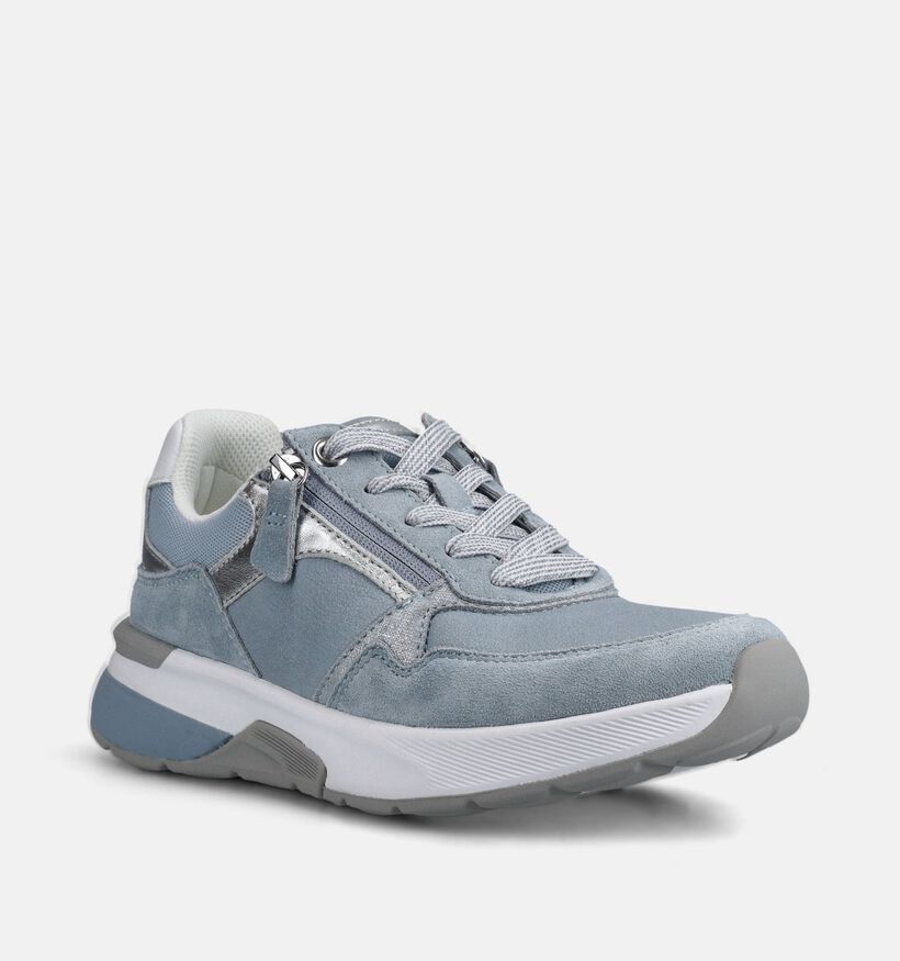 Gabor Rollingsoft Baskets casual en Bleu clair pour femmes (369511) - pour semelles orthop&eacute;diques
