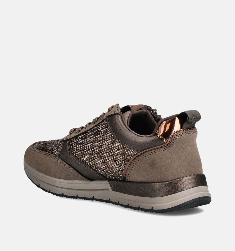 Tamaris Donkerbruine Sneakers met Veter en Rits voor dames (360625) - geschikt voor steunzolen