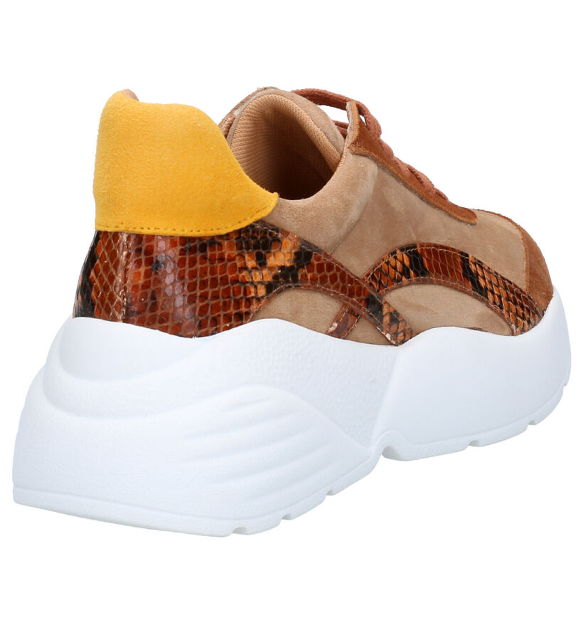 March23 Vivian Cognac Sneakers in leer (256898)