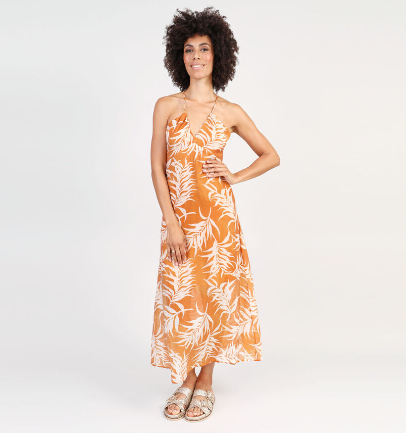 Vila Lyria Robe longue en Orange pour femmes (342101)