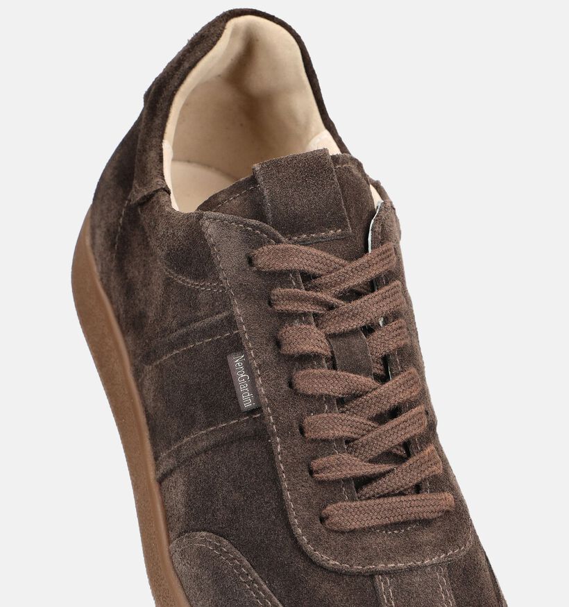 NeroGiardini Chaussures plates en Brun fonc&eacute; pour hommes (382165) - pour semelles orthop&eacute;diques