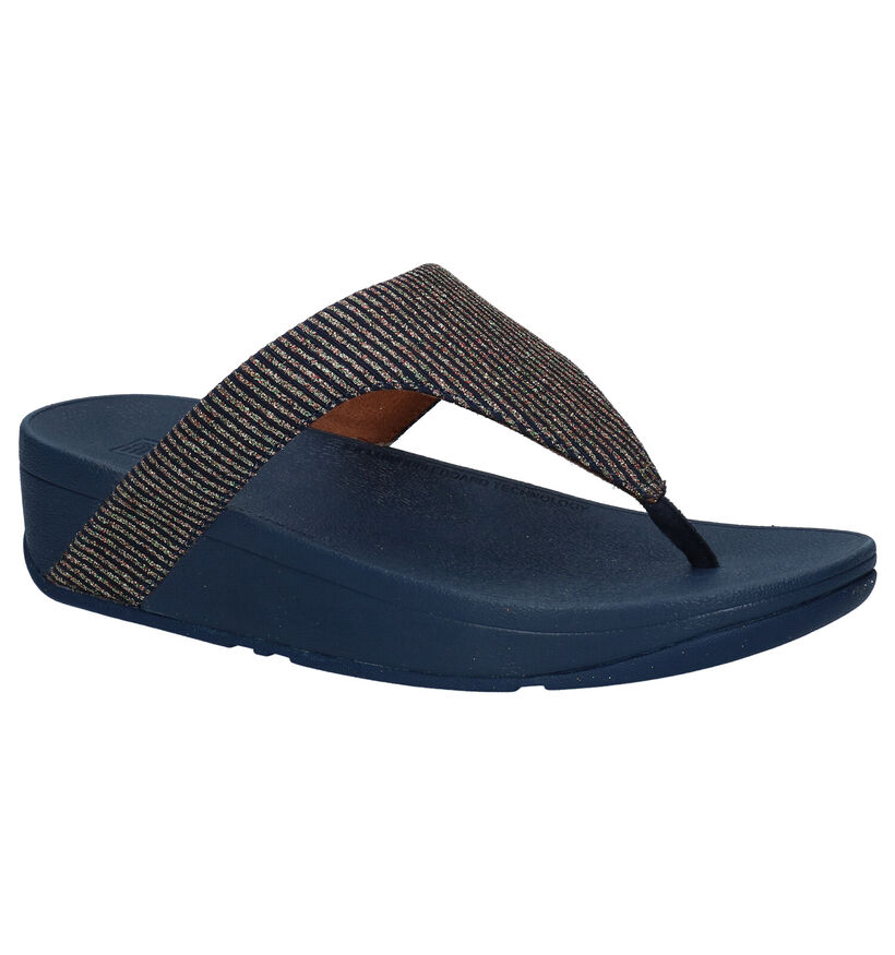 FitFlop Lottie Glitter Blauwe Teenslippers in stof (286541)