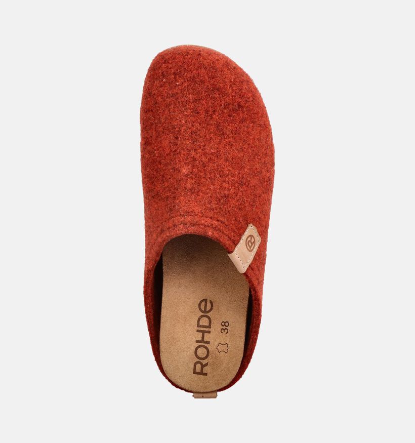 Rohde Donkeroranje Pantoffels voor dames (380035) - geschikt voor steunzolen