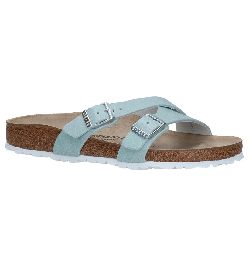 Birkenstock Yao Nu-pieds en Bleu en cuir (271246)