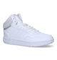 adidas Hoops mid 3.0 Witte Sneakers in kunstleer (324136)