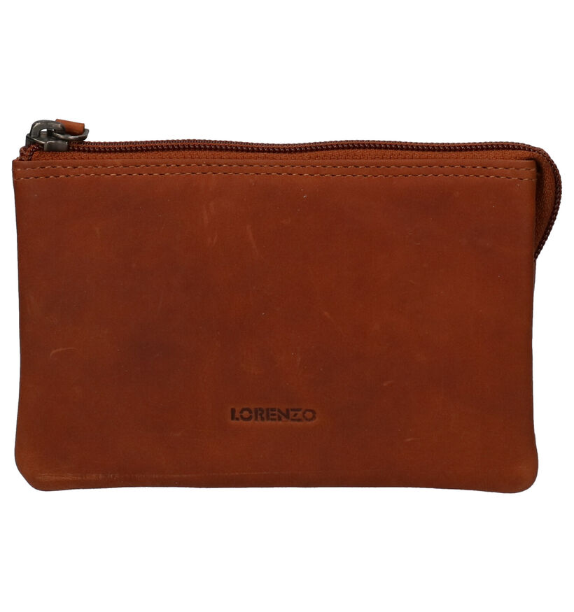 Euro-Leather Porte-monnaie zippé en Cognac pour femmes (343451)