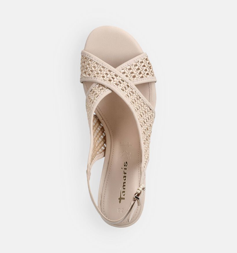 Tamaris Lichtbeige Sandalen met hak voor dames (371749)
