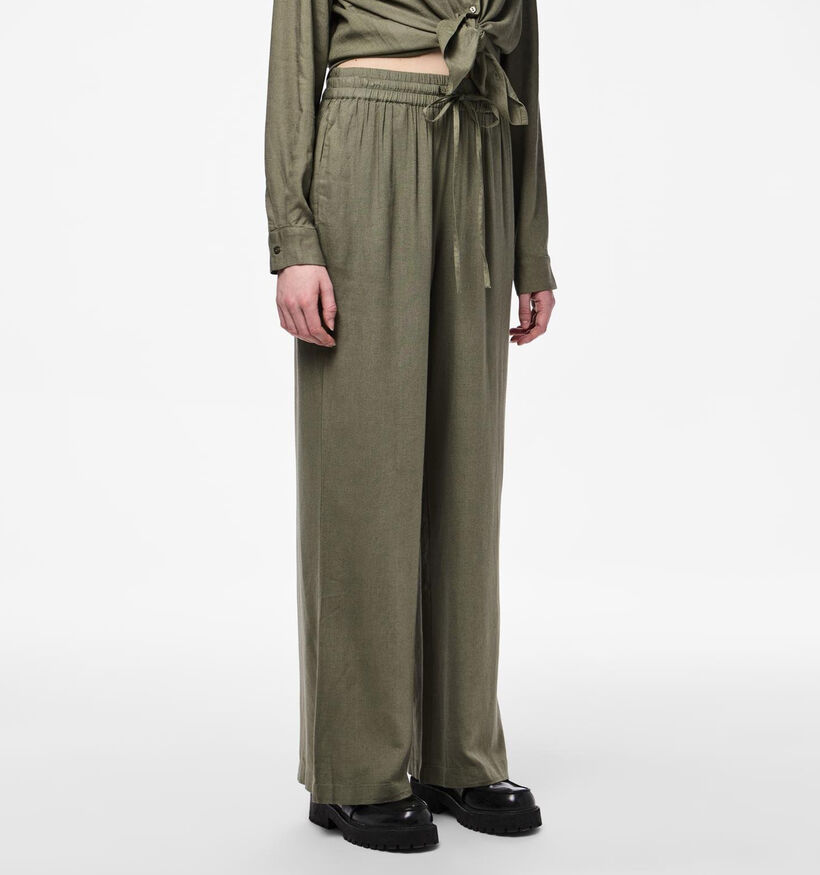 Pieces Pia Groene Wijde broek voor dames (351110)