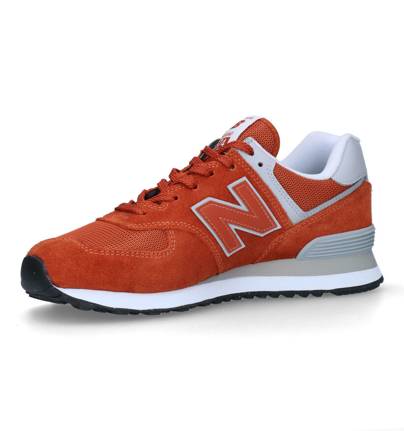 New Balance 574 Baskets en Blanc en daim (319188)
