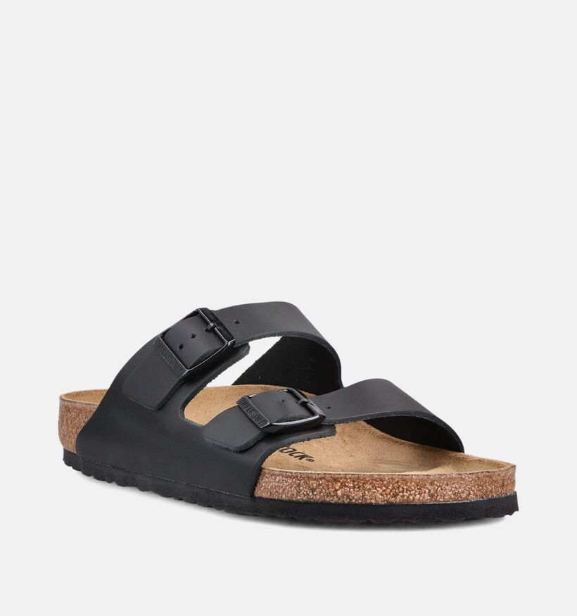 Birkenstock Arizona Natural Leather Nu-pieds casual en Noir pour hommes (382199)