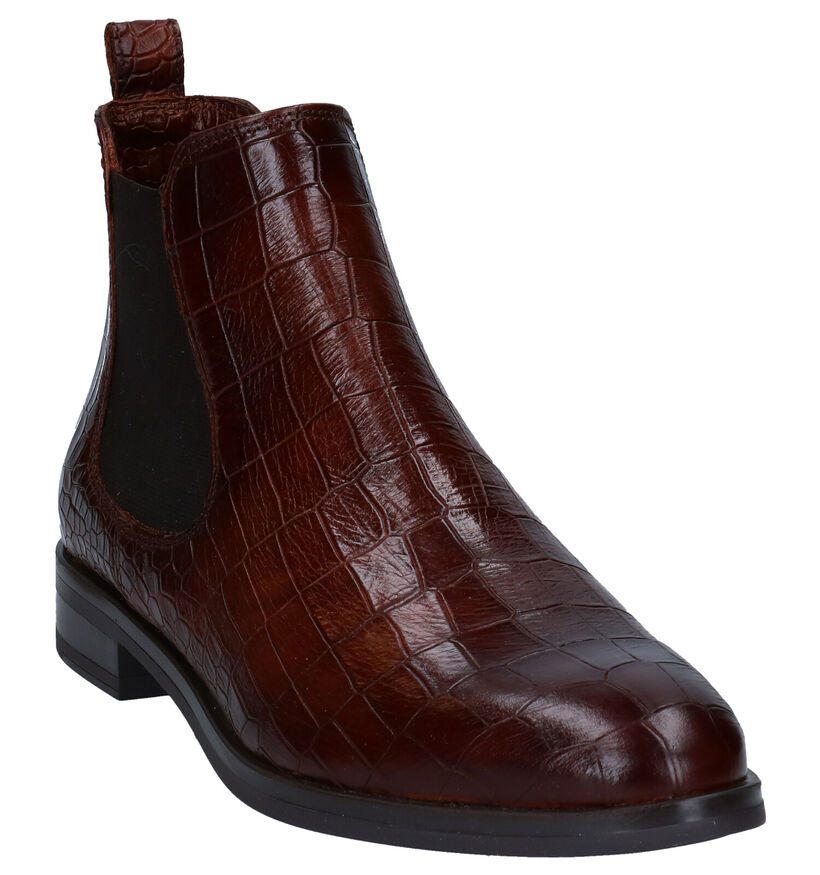 Hampton Bays Bottines plates en Cognac en cuir (277834)