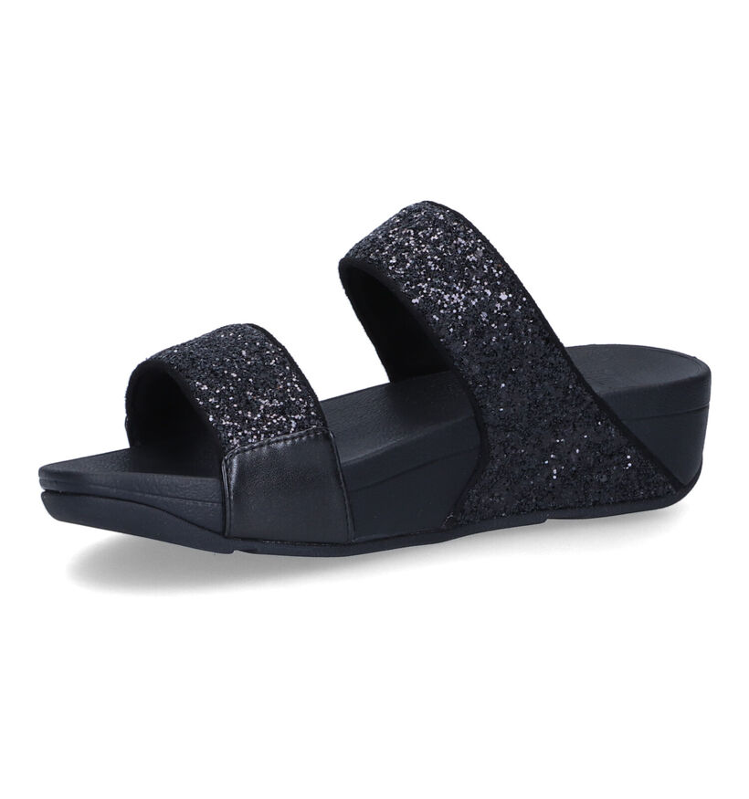 FitFlop Lulu Glitter Zwarte Slippers in kunststof (304814)