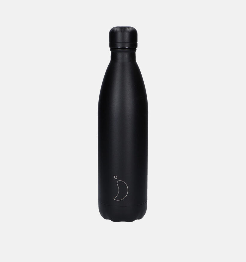 Chilly's Monochome All Black Drinkfles 750ml voor dames, meisjes, heren, jongens (263829)
