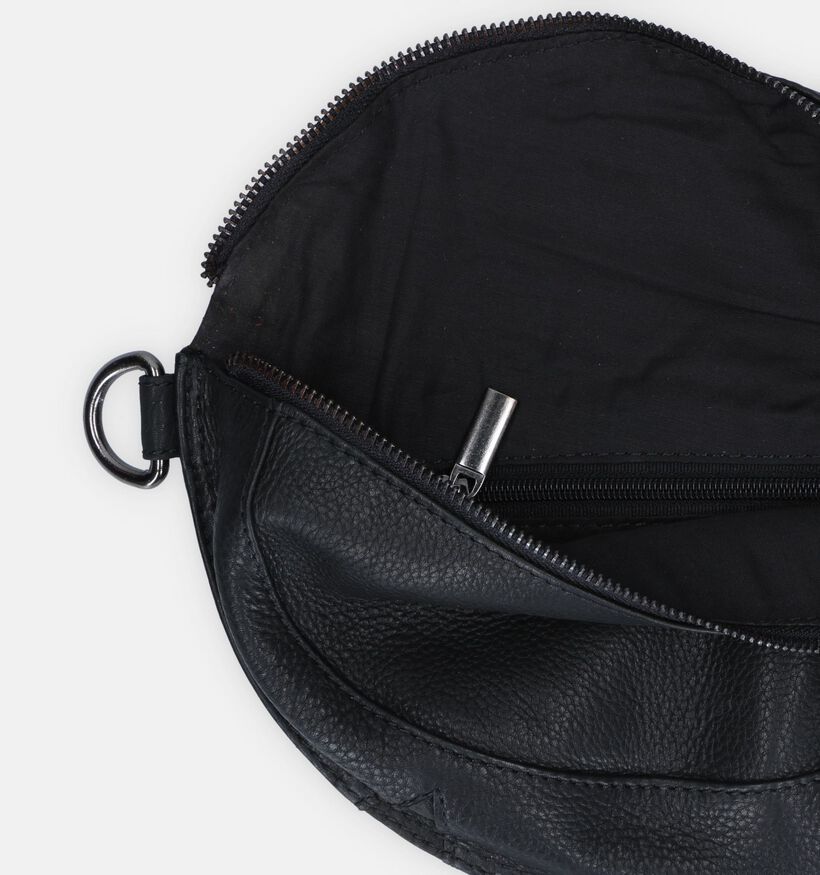 Euro-Leather Zwarte Crossbody tas voor dames (353542)