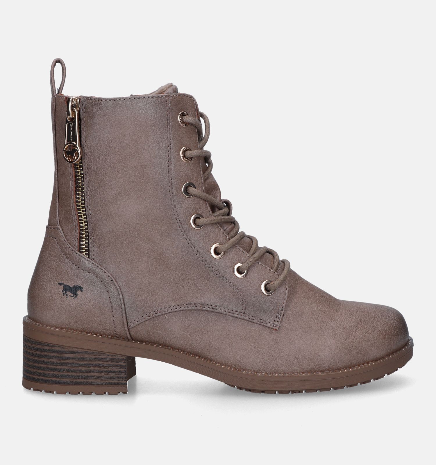 Mustang Taupe Veterboots Dames Boots Online op TORFS.BE