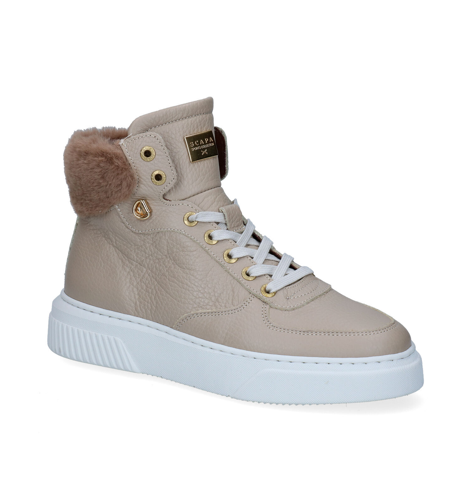 Scapa Beige Hoge Sneakers Dames Sneakers Online op TORFS.BE