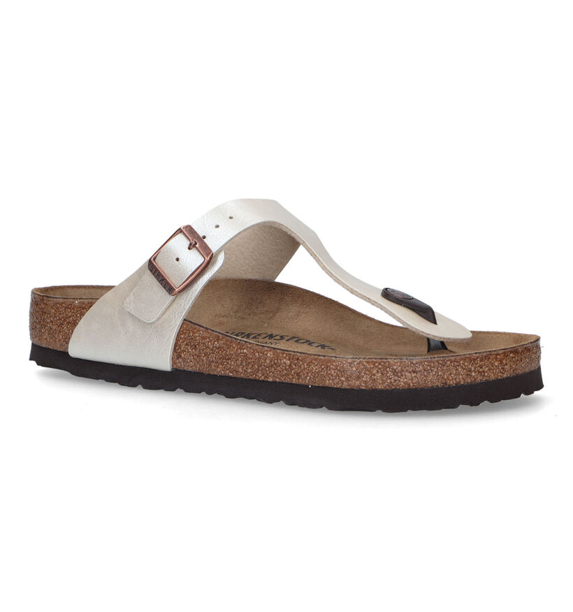 Birkenstock Gizeh Birko-Flor Zwarte Teenslippers voor dames (338058)