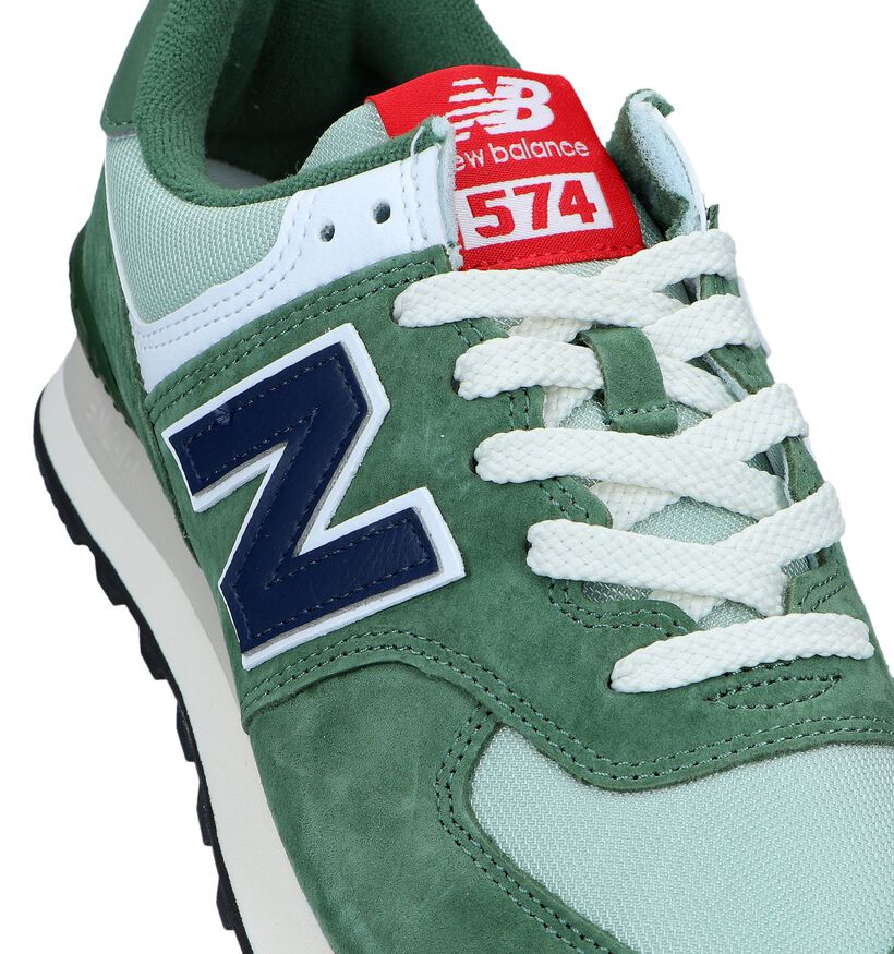 New Balance U574 Baskets en Vert pour hommes (327268) - pour semelles orthopédiques