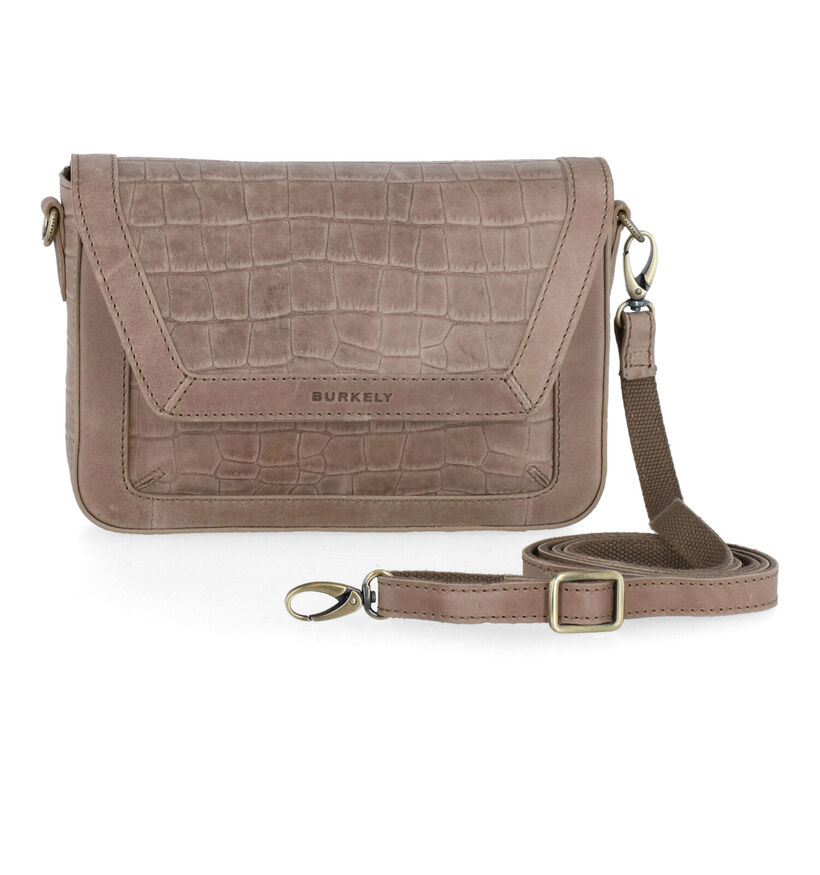 Burkely Croco Cassy Taupe Schoudertas in leer (298850)