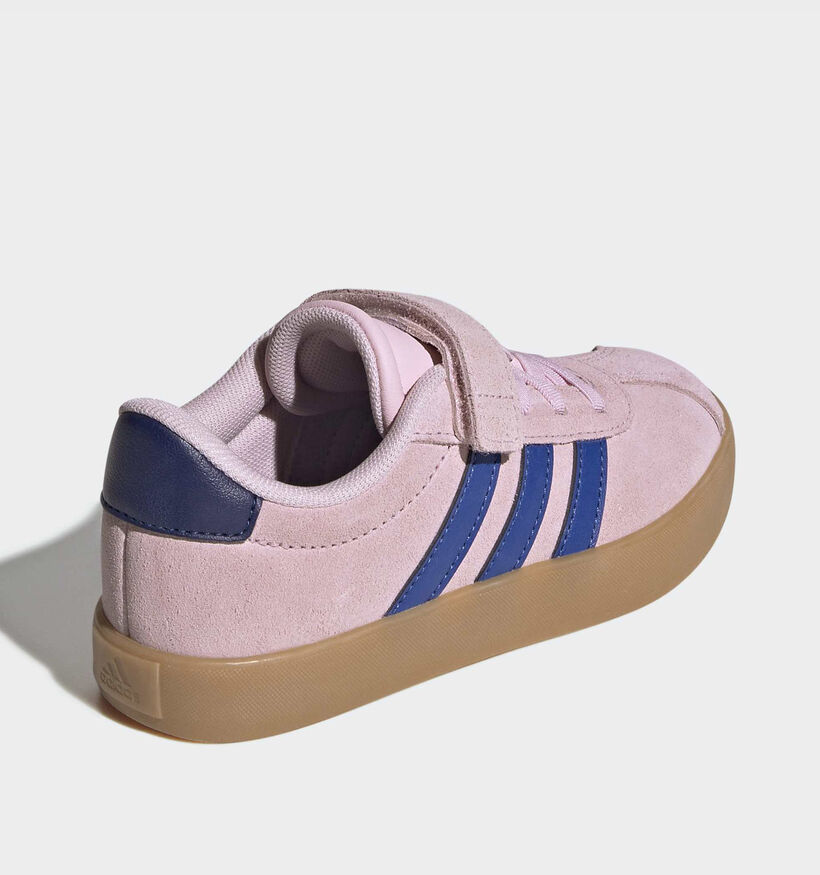adidas VL Court 3.0 Roze/Blauwe Sneakers voor meisjes (372829) - geschikt voor steunzolen