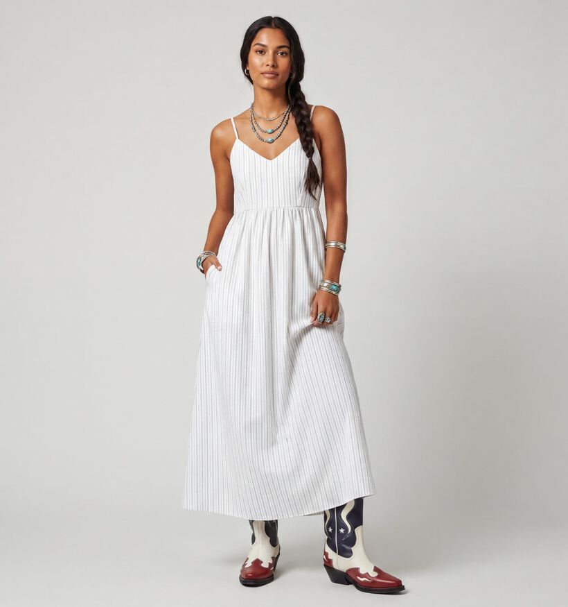 Vero Moda Glow Witte Midi-Jurk voor dames (374968)