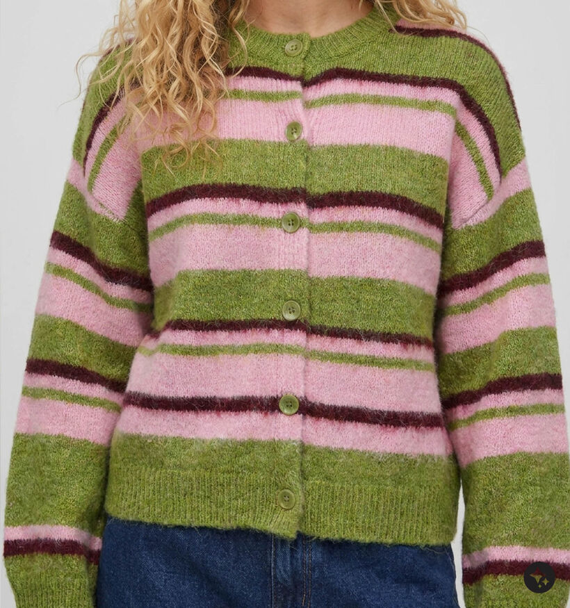 Pieces Ada Groene/Multi Cardigan voor dames (382087)