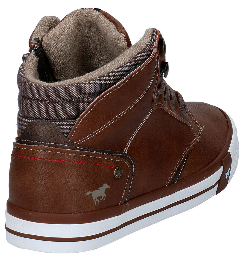 Mustang Cognac Sneakers in kunstleer (294368)
