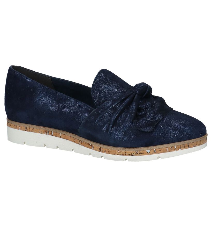 Marco Tozzi Chaussures slip-on en Bleu foncé en nubuck (214457)