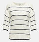 ONLY Carmakoma Geena Witte Gestreepte trui voor dames (343504)