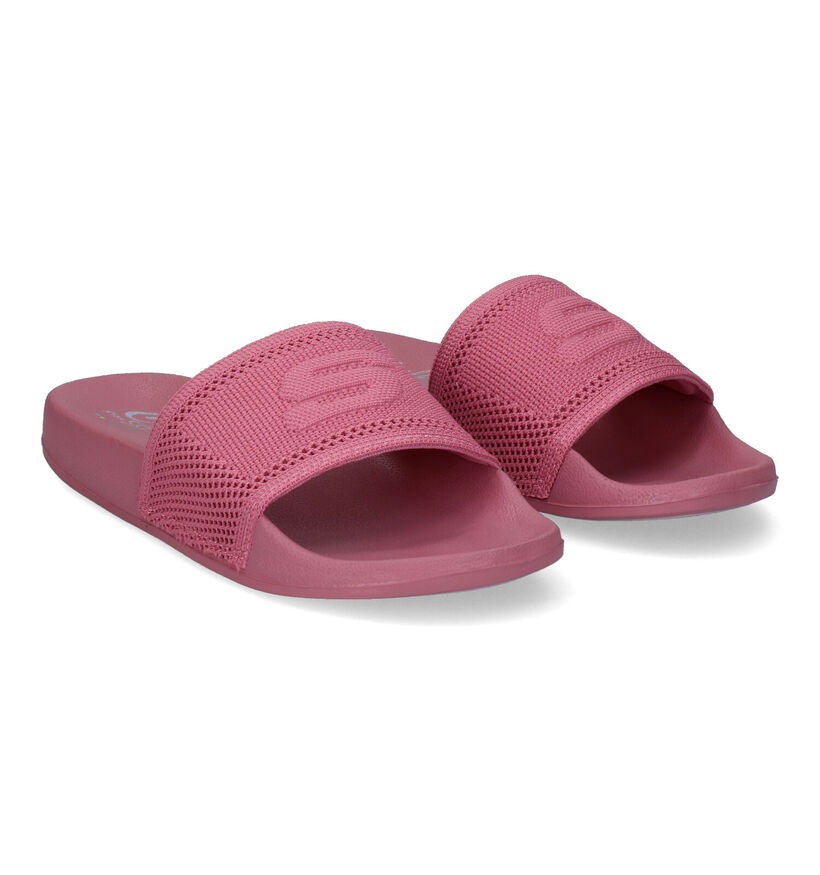 Skechers Pop Ups Indisturbed Claquette de piscine en Rose en textile (305703)