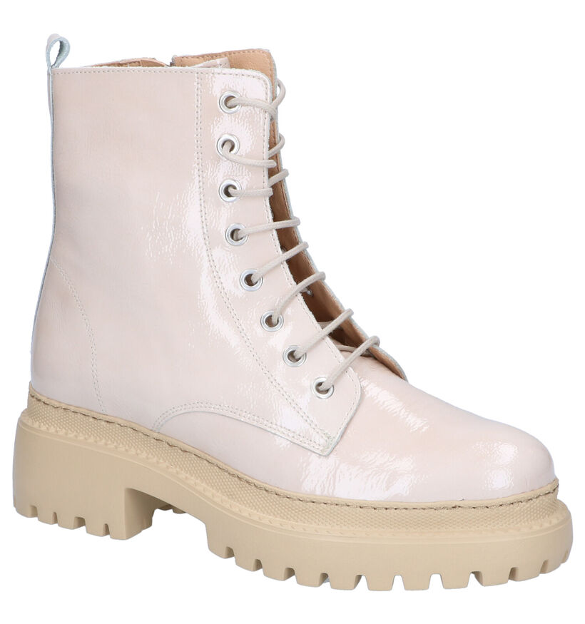 KMB Boots à lacets en Beige clair en cuir (298927)