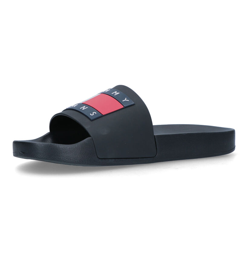 Tommy Hilfiger Jeans Zwarte Badslippers in kunststof (321204)