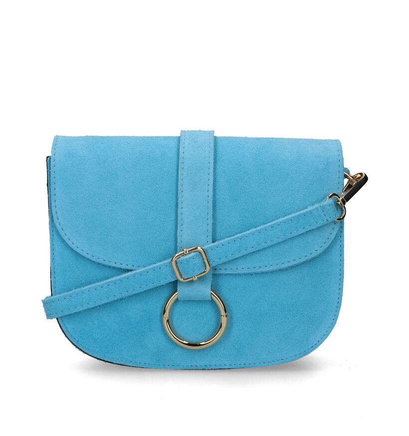 Via Limone Blauwe Crossbody Tas in nubuck (333726)