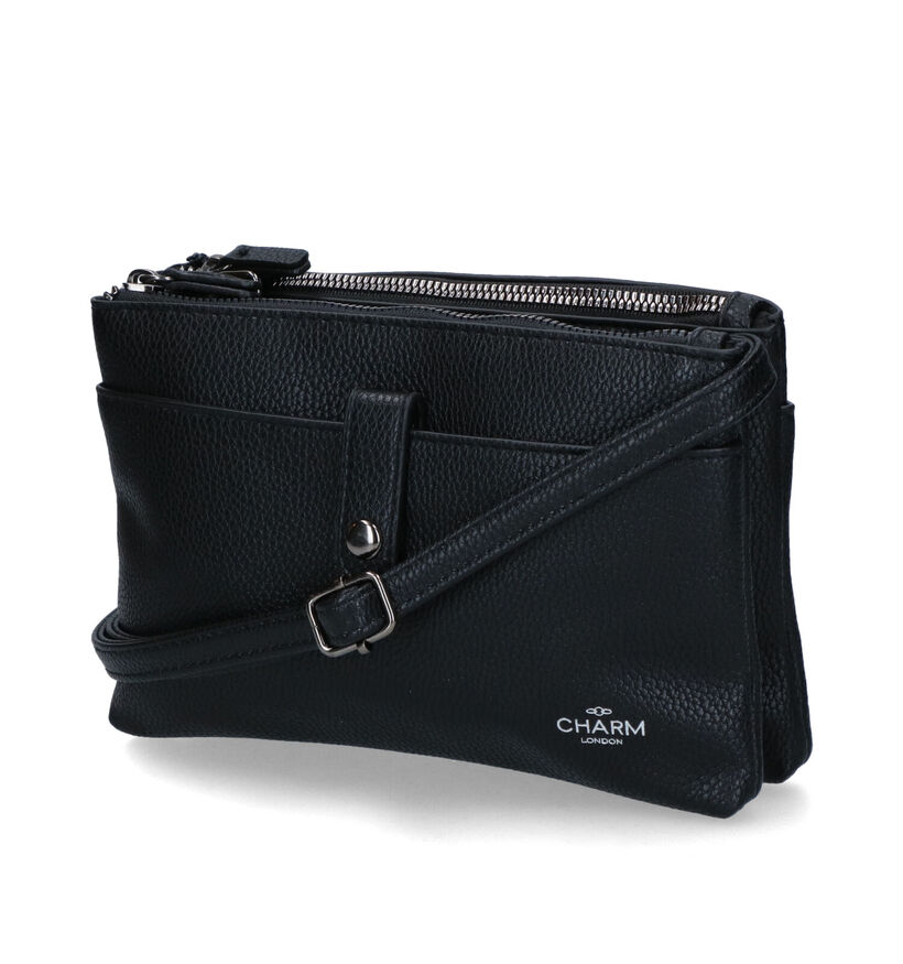 Charm Zwarte Crossbody Tas in kunstleer (317377)