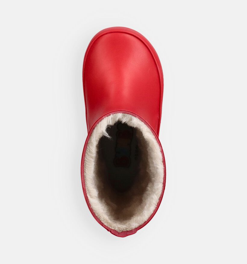 Bumba Bottes de Pluie Doubl&eacute;es en Rouge pour filles, gar&ccedil;ons (375210) - pour semelles orthop&eacute;diques