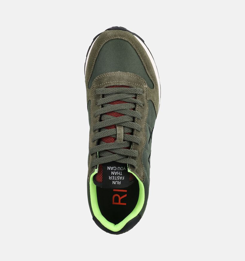 Sun68 Tom Fluo Chaussures plates en Vert kaki pour hommes (379399) - pour semelles orthop&eacute;diques