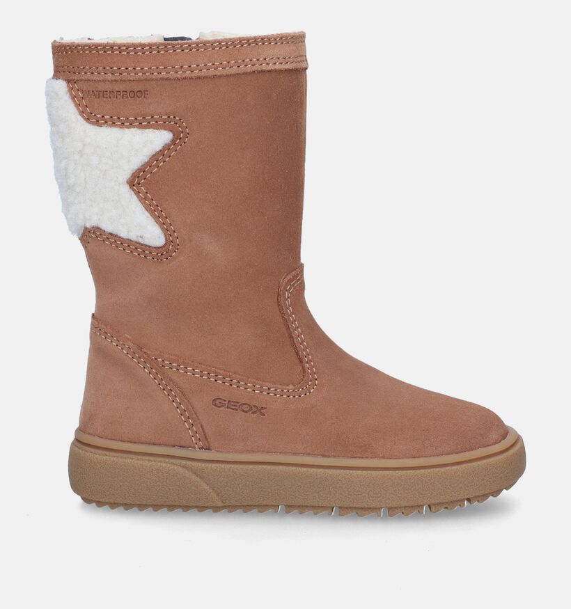 Geox Theleven Bottes étanches en Cognac pour filles (330132) - pour semelles orthopédiques