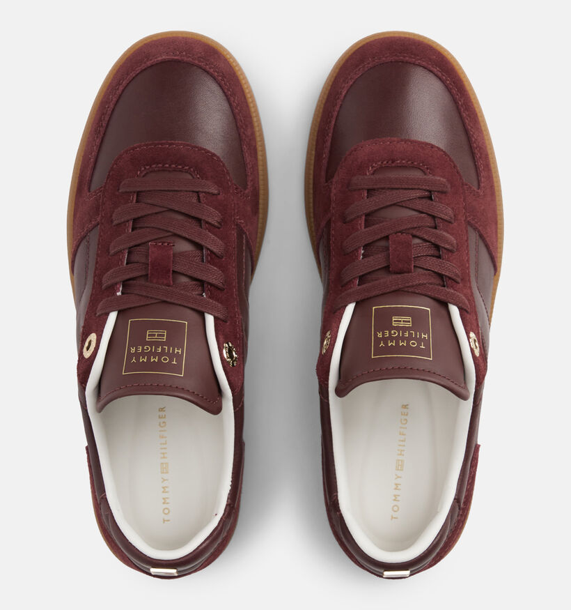 Tommy Hilfiger Tribeca Bordeaux Lage Sneakers voor dames (378105) - geschikt voor steunzolen
