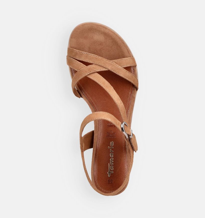 Tamaris Sandales plates en Camel pour femmes (371735)