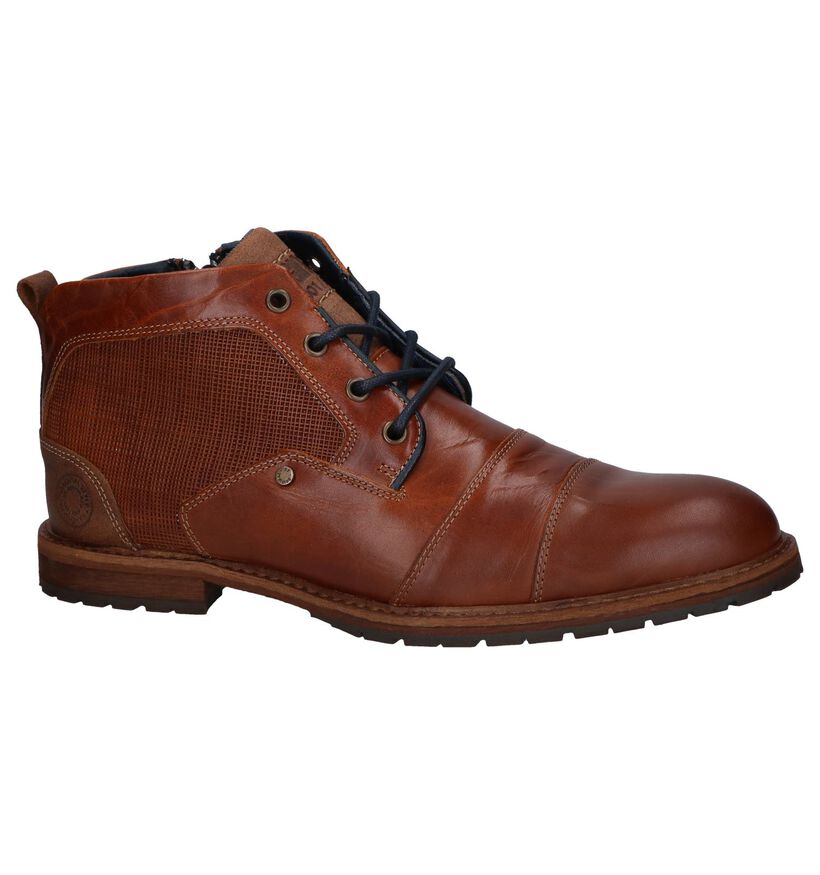 Cognac Rits/Veterboots Bullboxer in leer (252793)