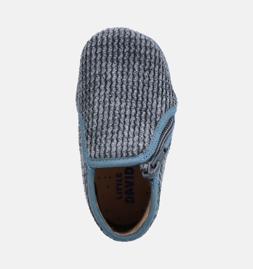 Little David Pantoufles en Bleu fonc&eacute; pour gar&ccedil;ons (381151) - pour semelles orthop&eacute;diques
