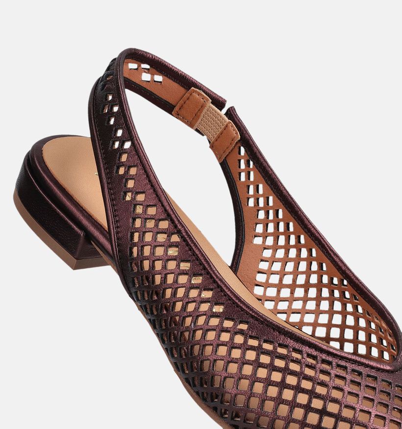 Pedro Miralles Ballerines Slingback en Bordeaux pour femmes (373636)