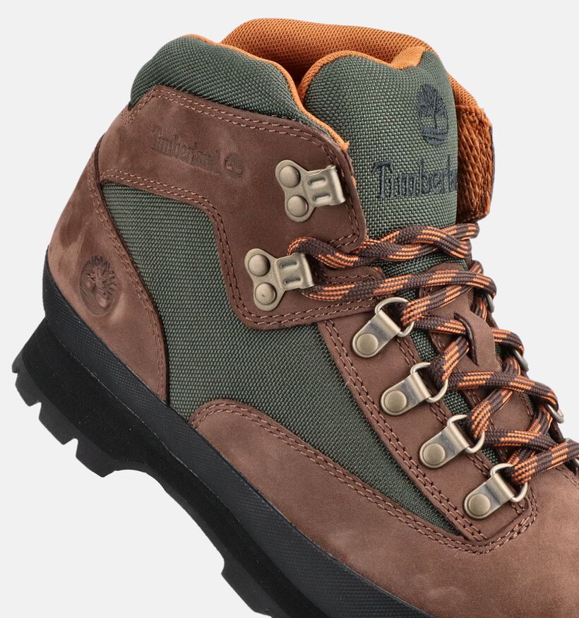 Timberland Euro Hiker Mid Bruine/Groene Wandelschoenen voor heren (376474) - geschikt voor steunzolen