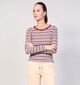 Pieces May Longsleeves en Bordeaux/Jaune pour femmes (365859)